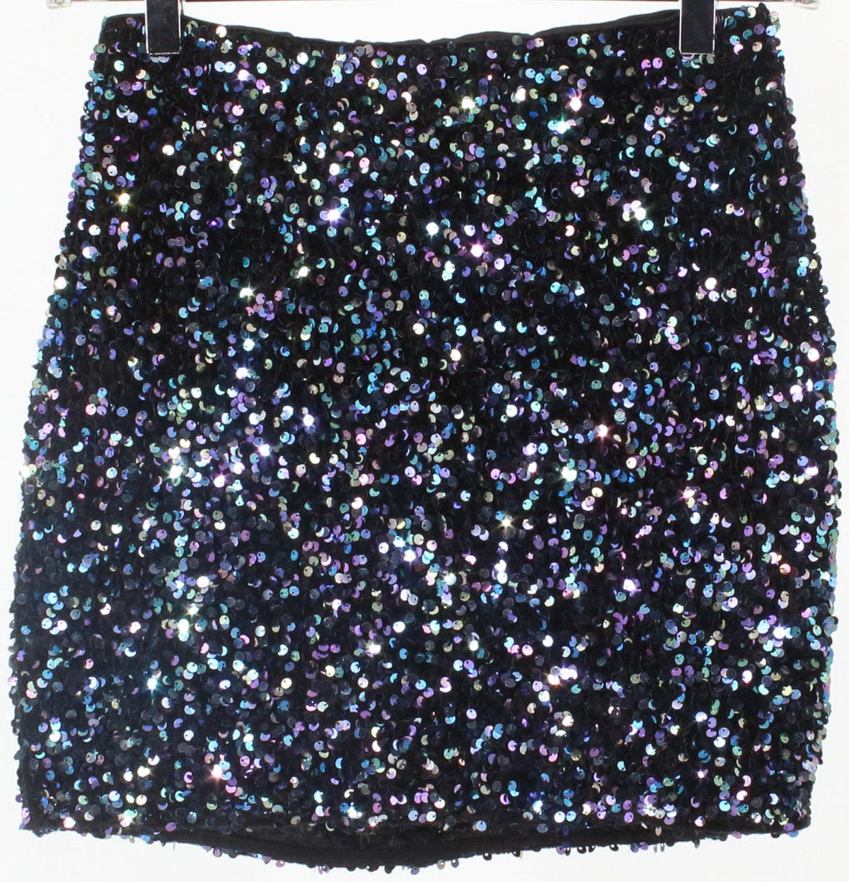 Lulus Hologram Black Sequins Skirt