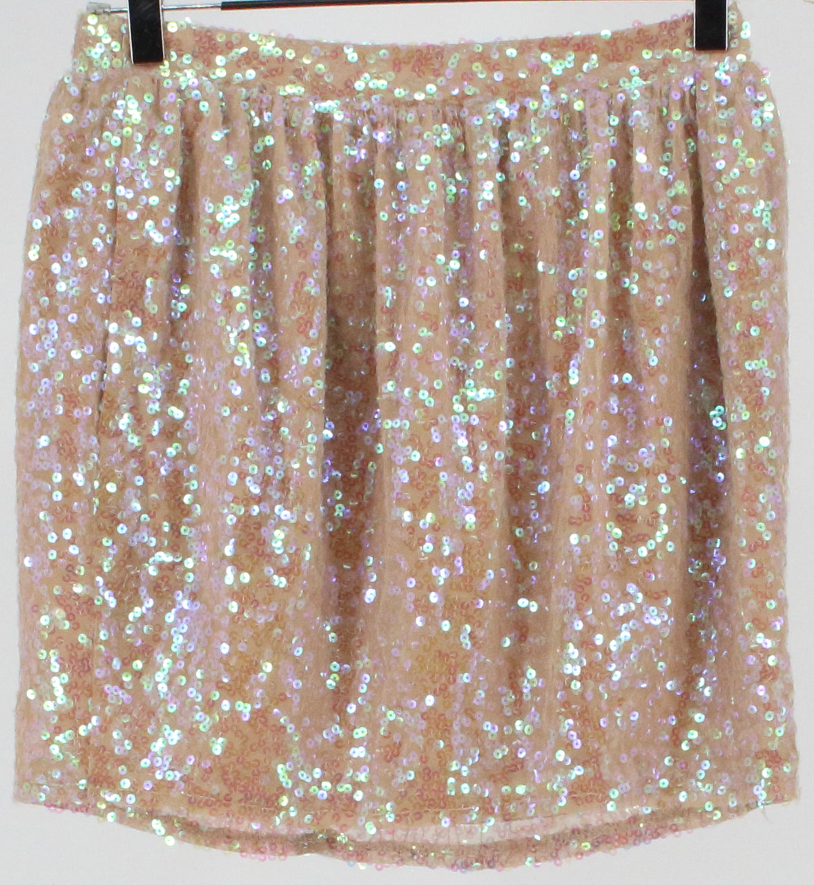 BCBG Nude Hologram Sequins Skirt