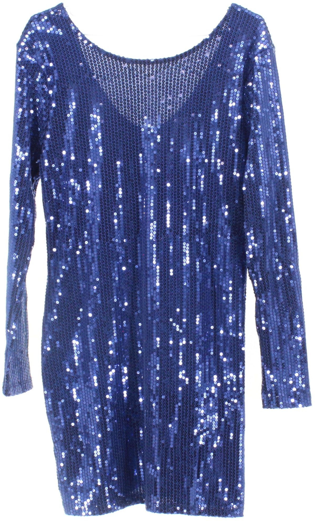 Venus Blue Long Sleeve Sequins Dress