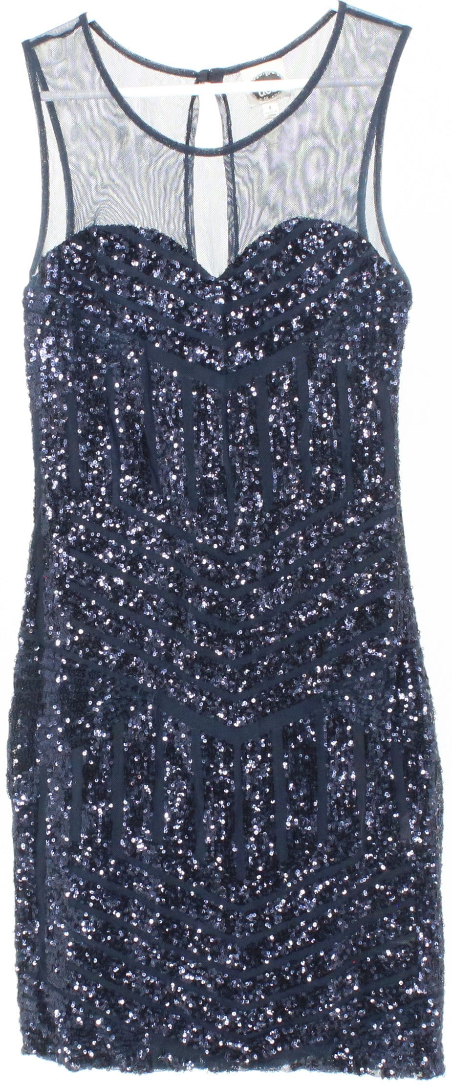 Deb Navy Blue Sequins Sleeveless Dress