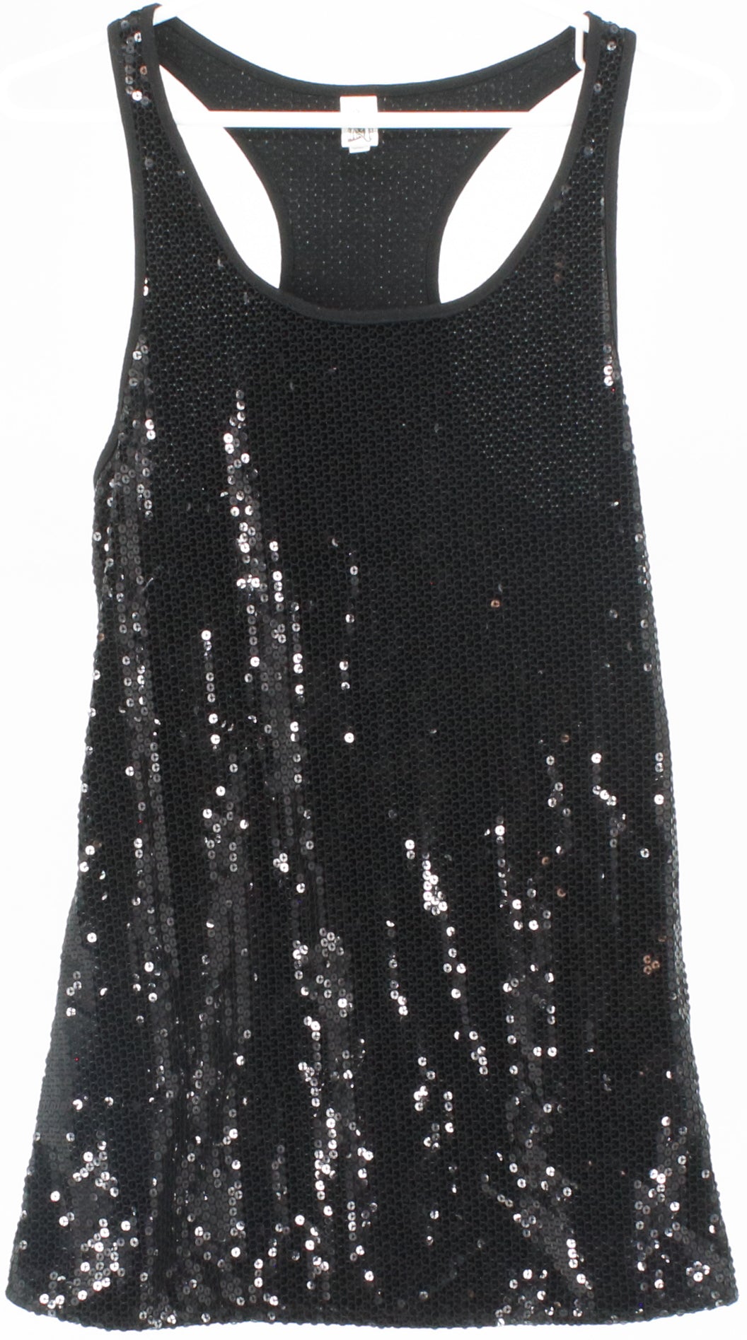 Black Sequins Sleeveless Racerback Dress