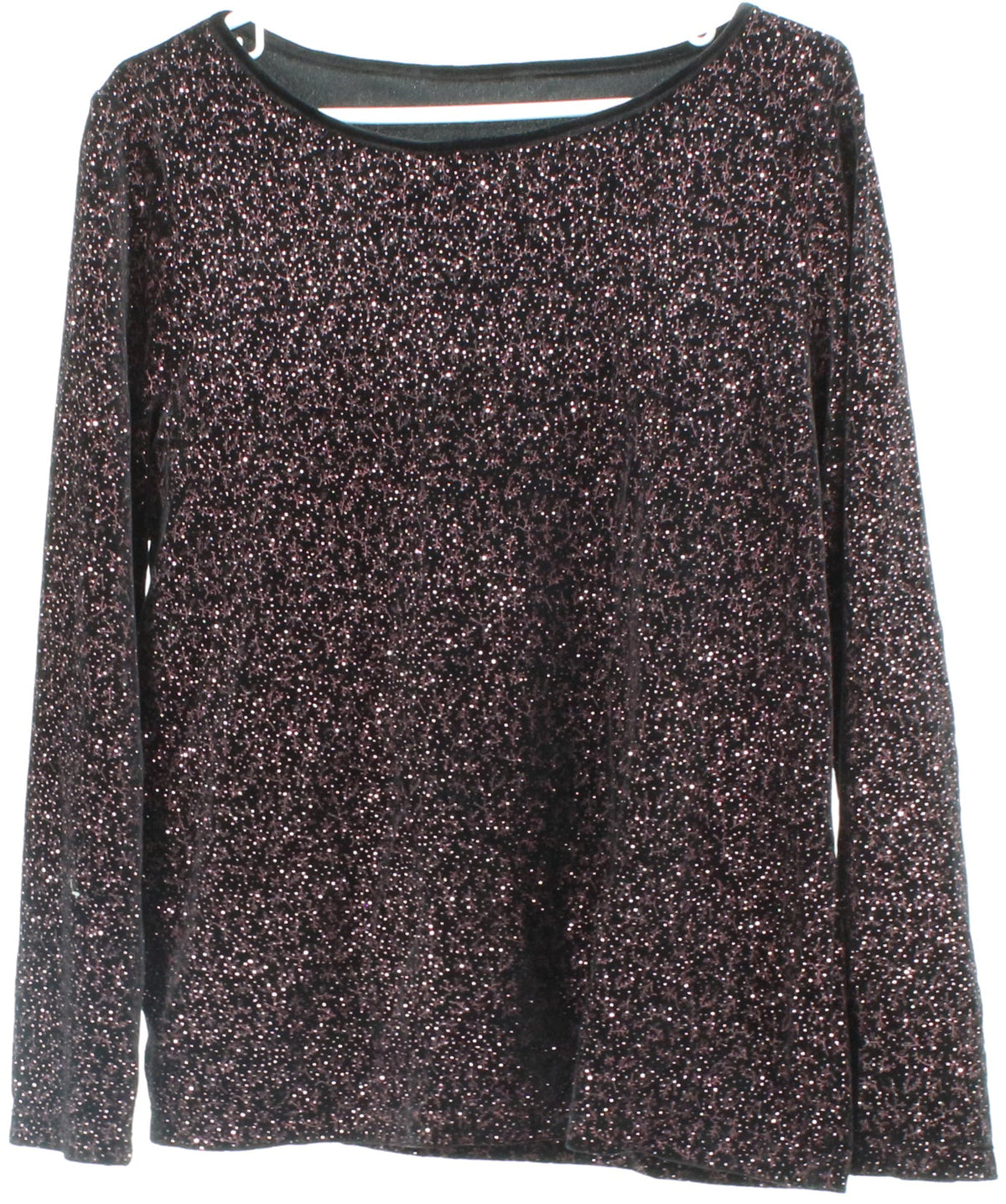 Pink and Black Glitter Long Sleeve Top