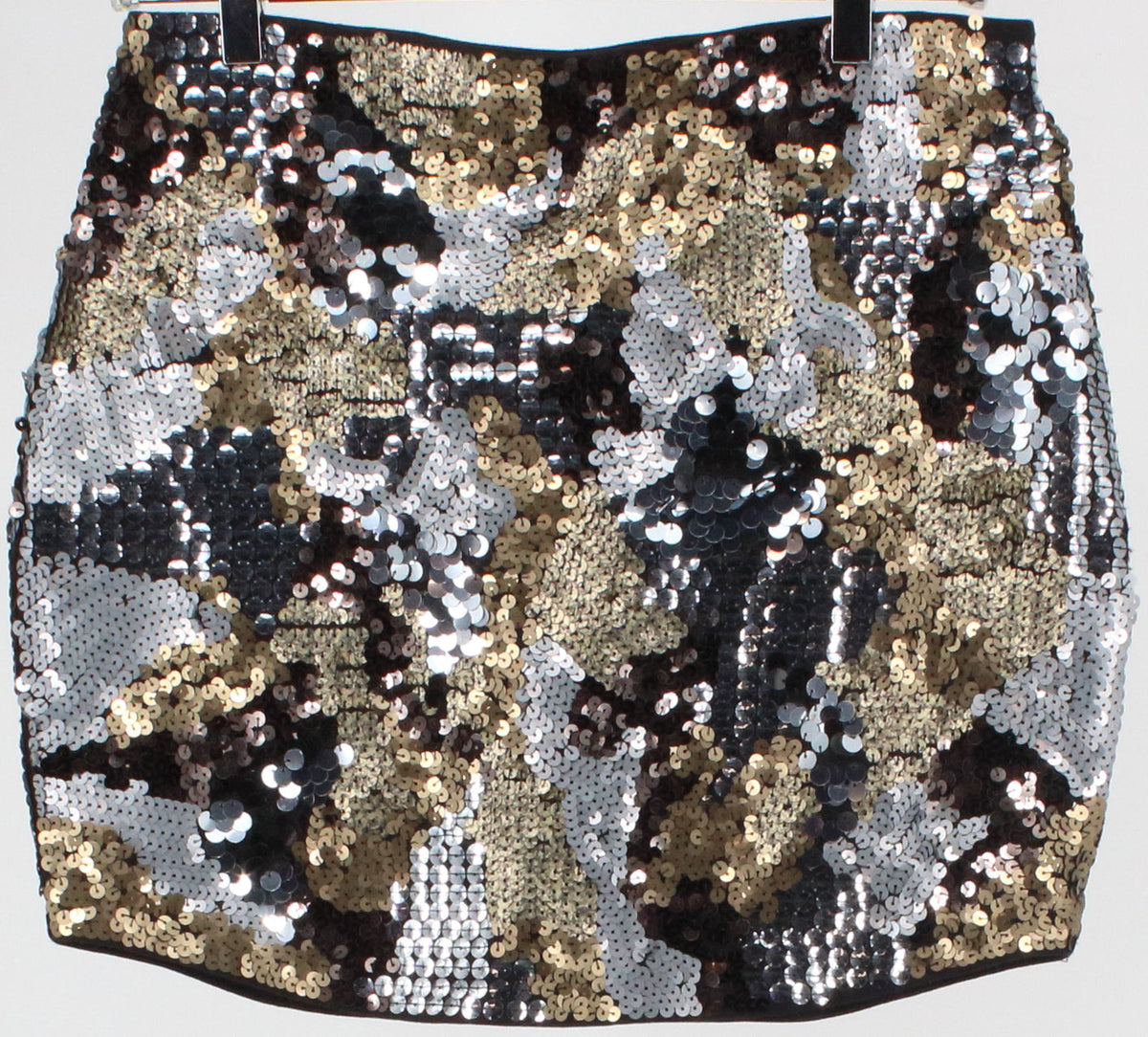 Express Silver and Gold Sequins Skirt