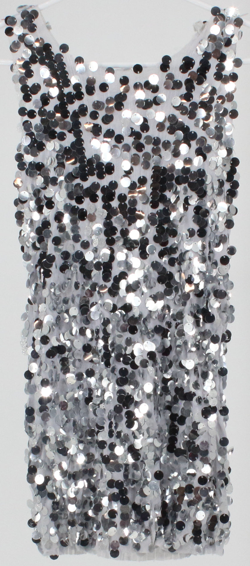 Silver Sequins Sleeveless Dress