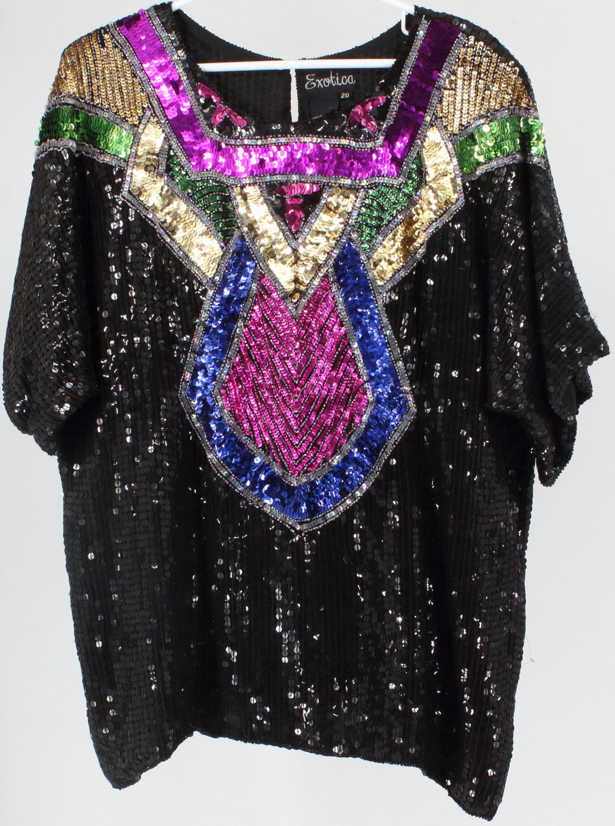 Exotica Black and Multicolor Sequins Top