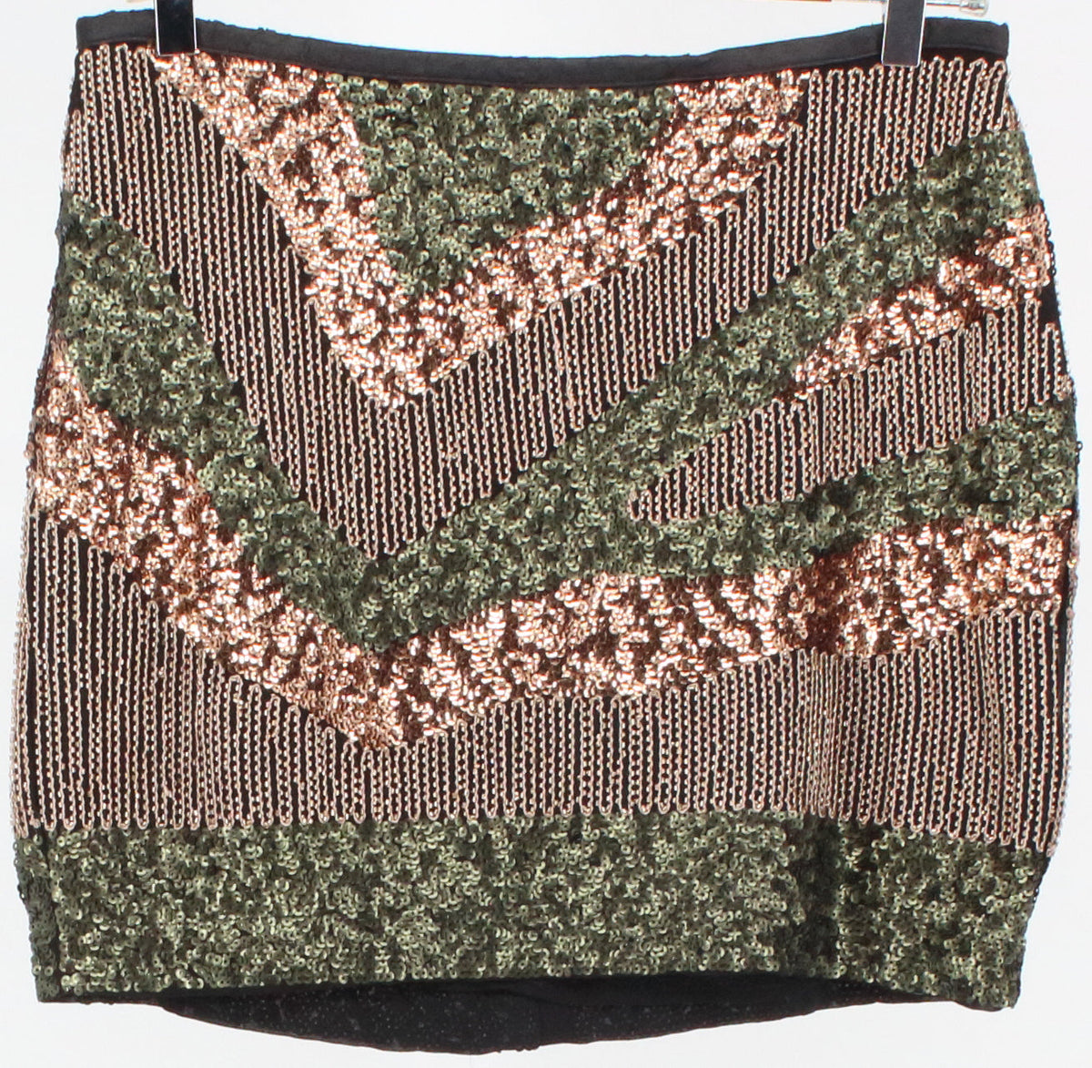 H&M Bronze Green and Black Sequins Skirt