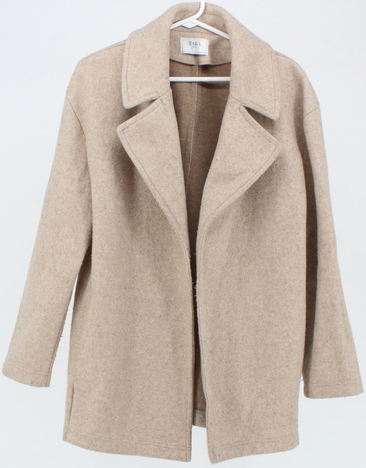 Zara Basic Beige Open Front Women's Coat