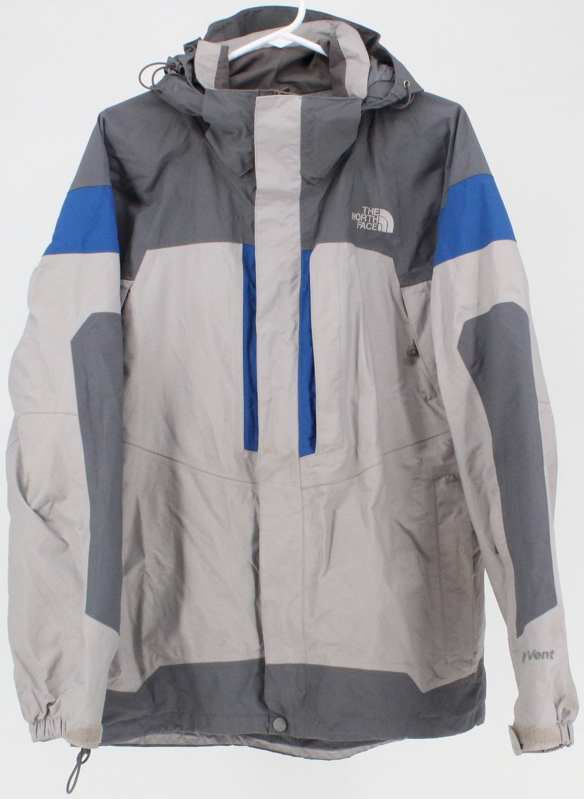 The North Face HyVent Grey and Blue Hooded Men's Jacket