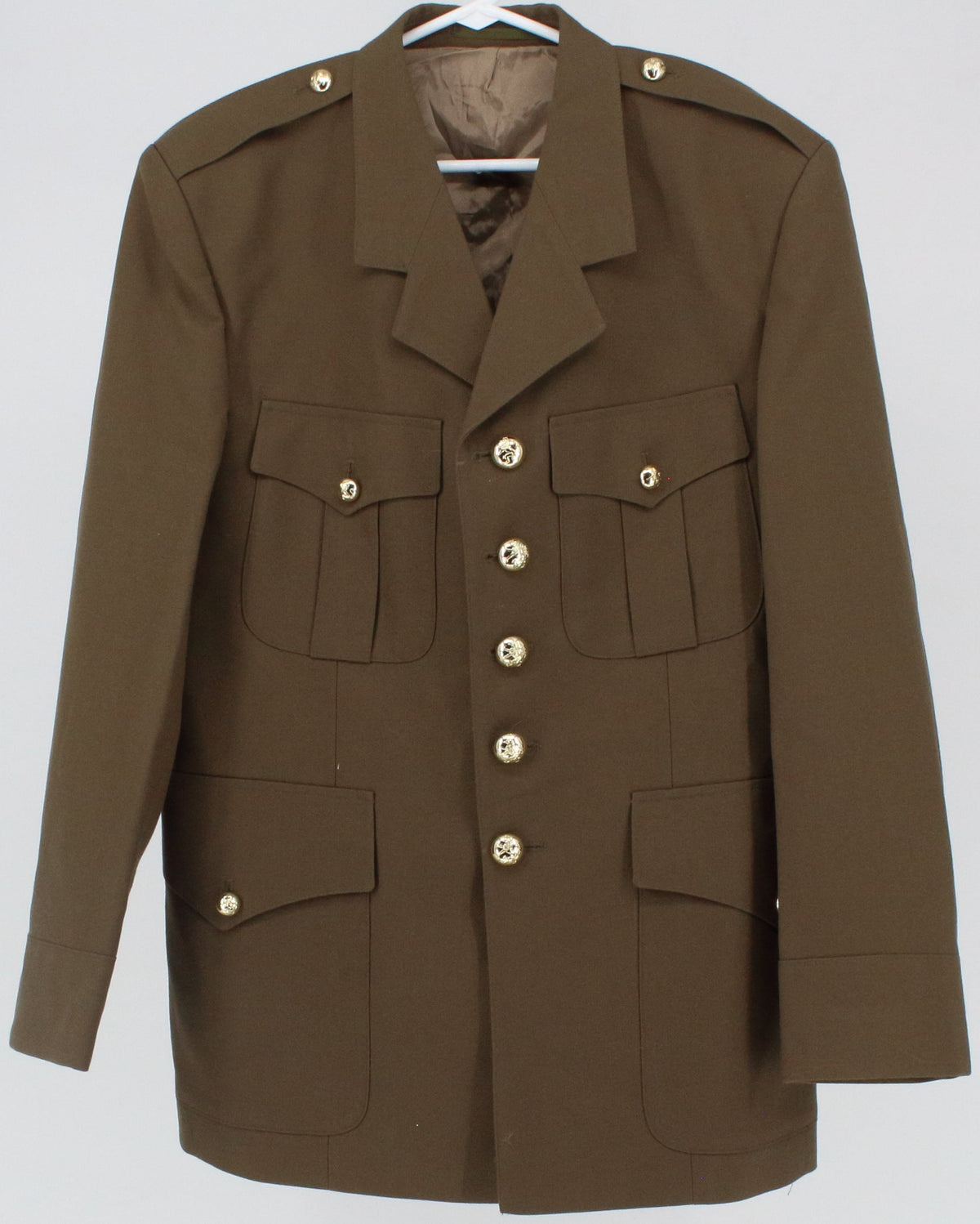 S.A. Dries N.V. Army Green Gold Buttons Coat