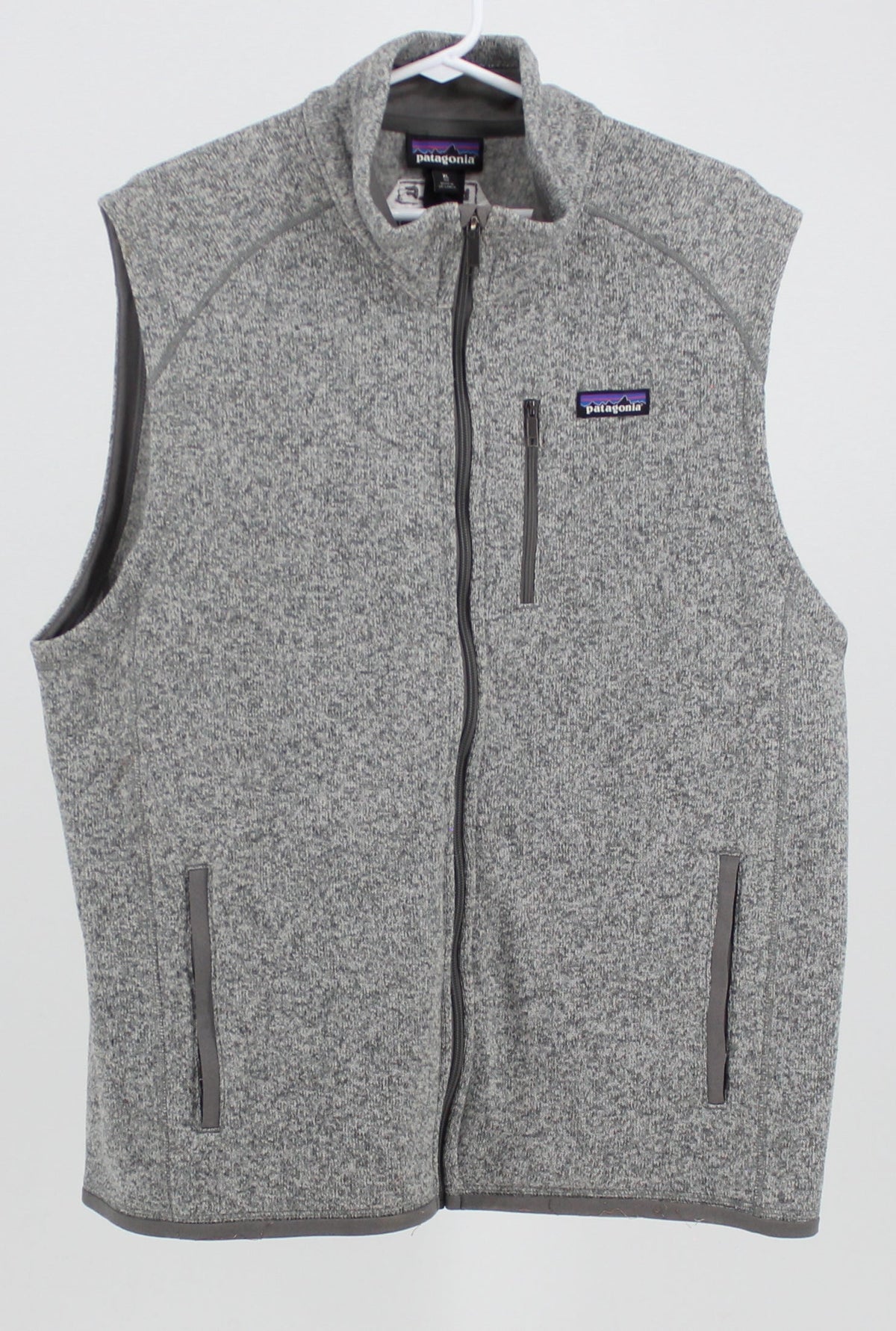 Patagonia Grey Vest With Zip Up Pocket on Front