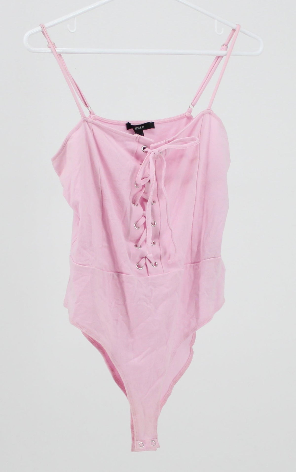 Forever 21 Pink Crossed Spaghetti Strapped Body Suit