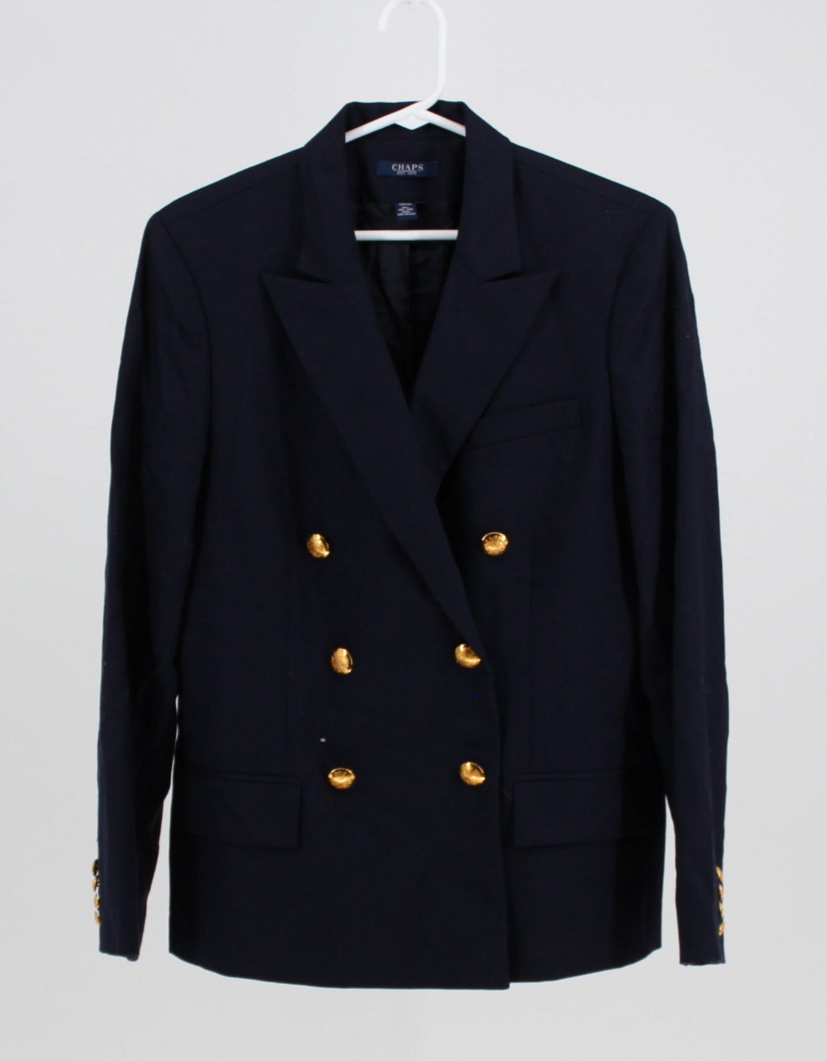 Chaps Navy Blue Button Front Blazer