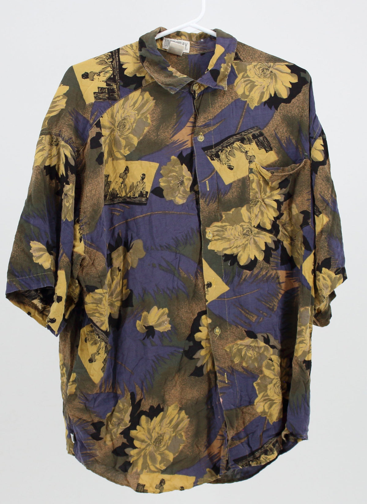 UnionBay Multi Coloured Floral Button 100% Silk Up Shirt