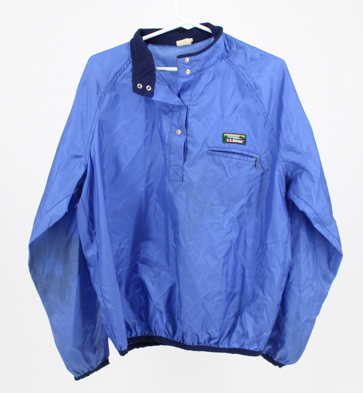 LL Bean Blue Mid Button-Up Nylon Jacket