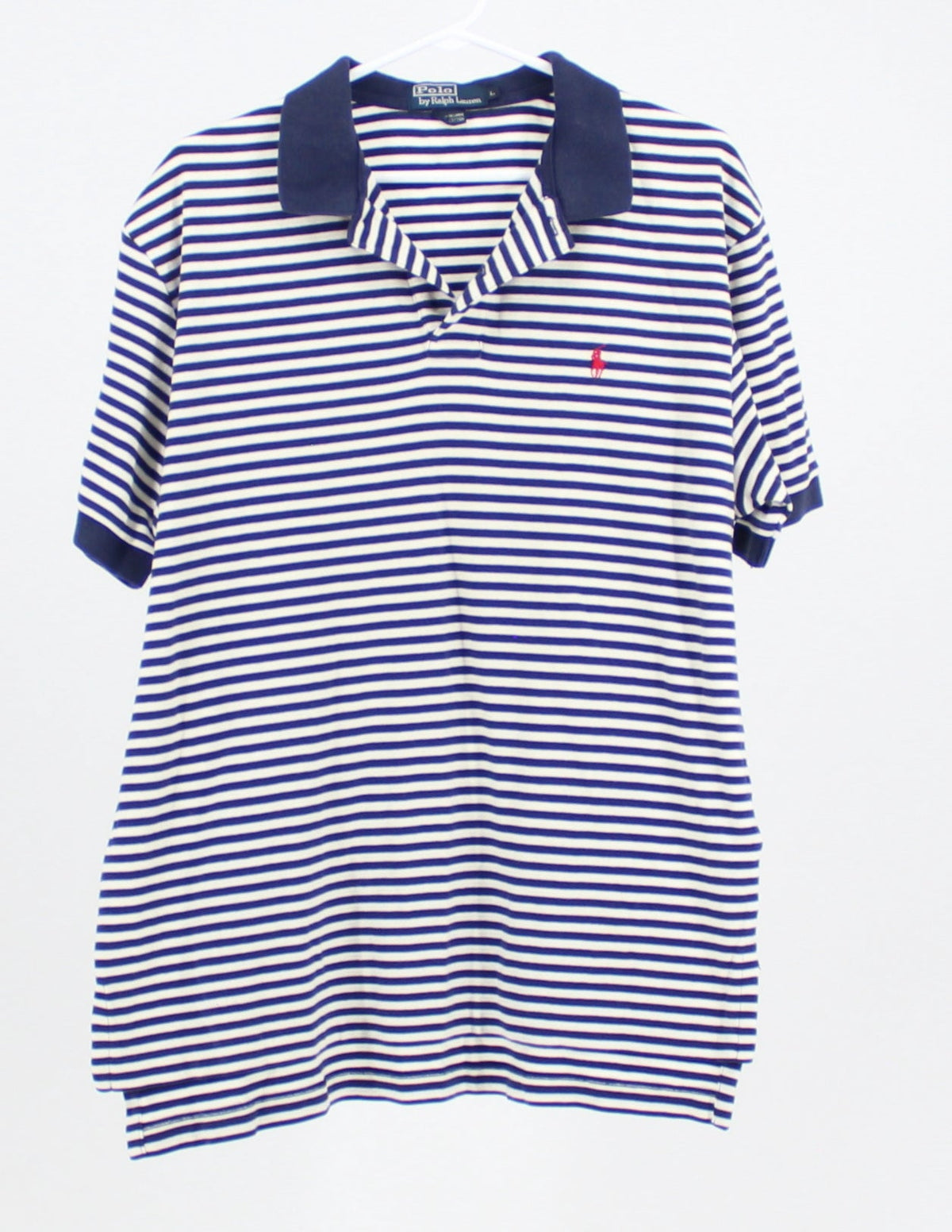 Polo Navy Blue and White Stripped Mid Button-Up Shirt
