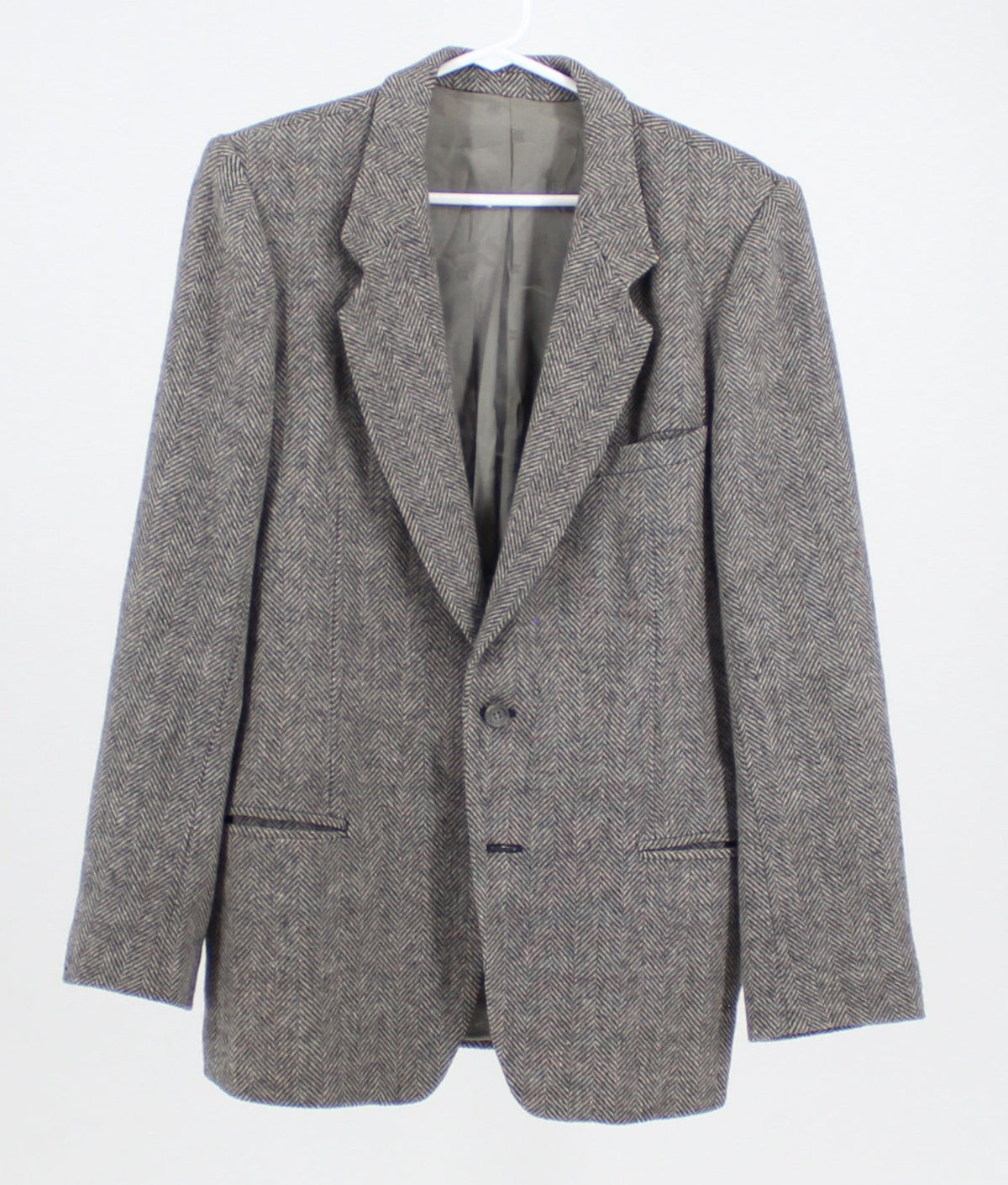 Grey and White Shaffron Patterned Blazer