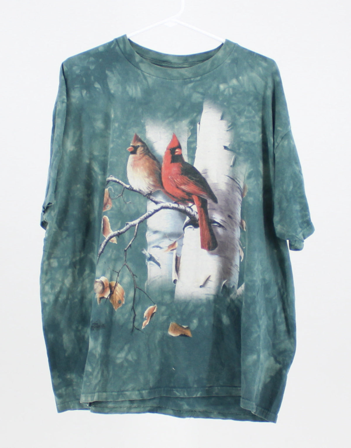 The Mountain 100% Cotton Blue and Green Bird Print Tee