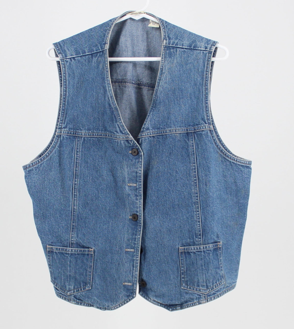 Eddie Bauer Medium to Dark Wash Denim Vest