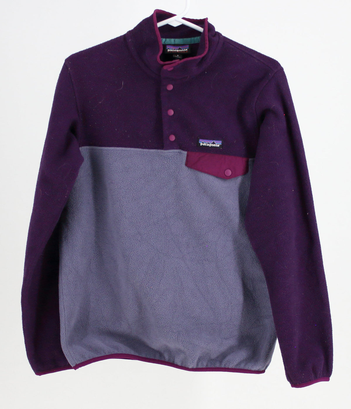Patagonia Lilac and Purple Fleece Mid Button Up Sweater