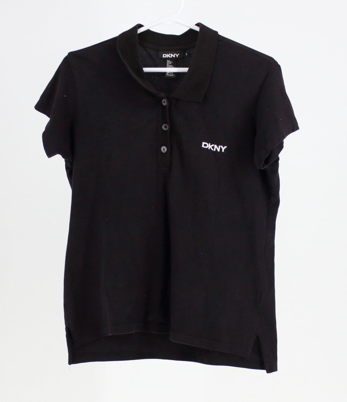DKNY Black Collared Short Sleeved Shirt