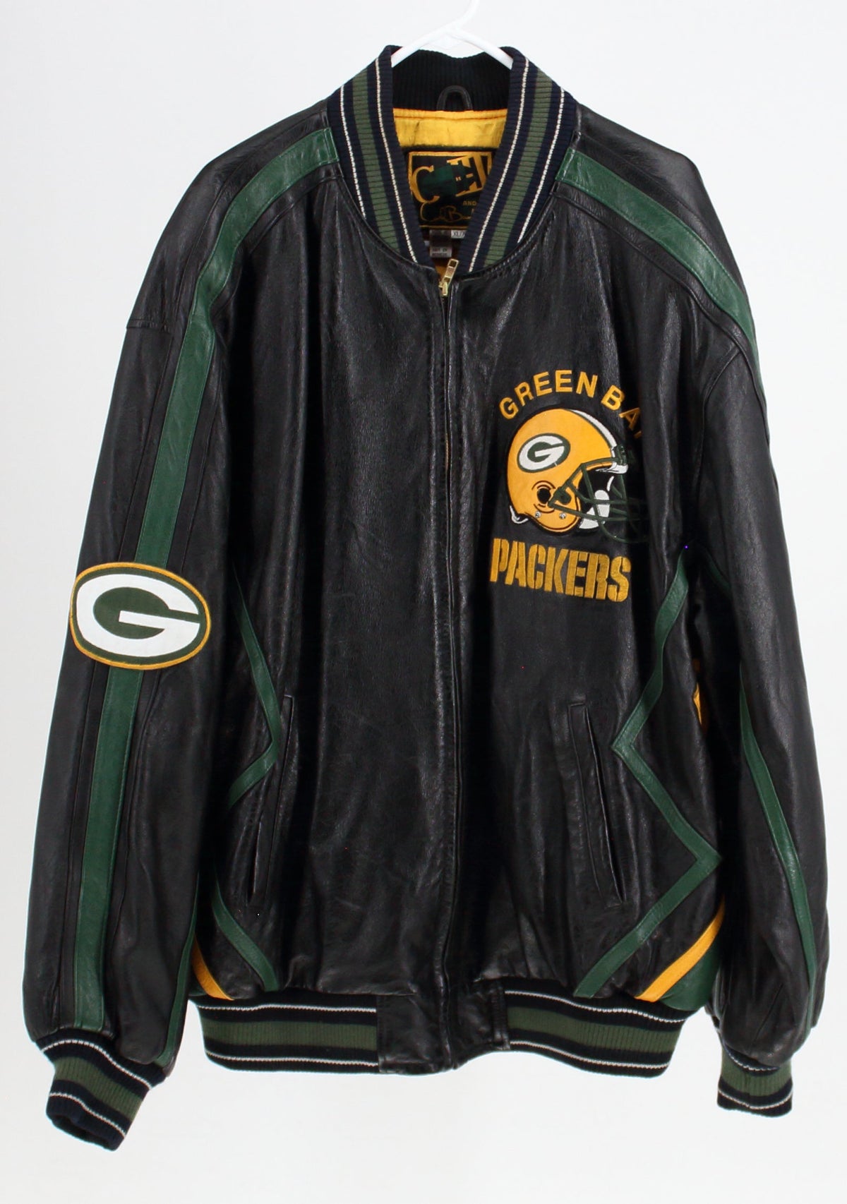 Packers Black Football Leather Jacket