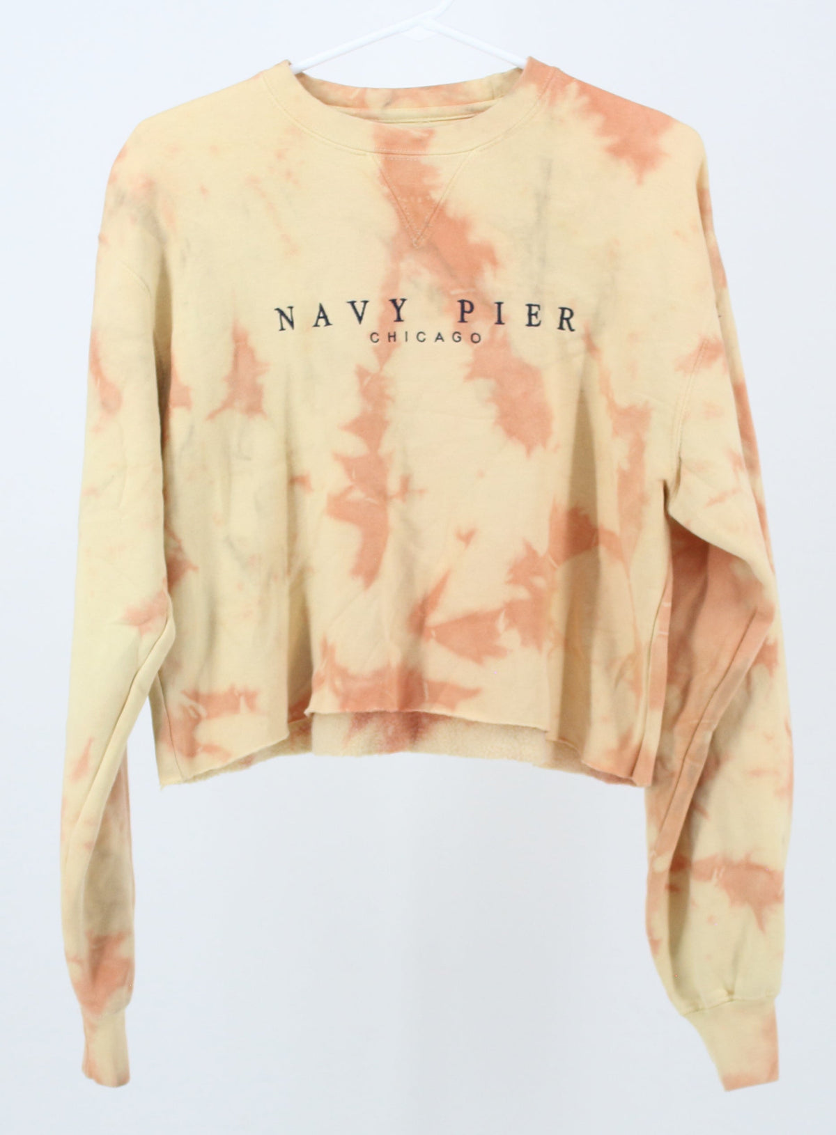 Navy Pier Yellow and Orange Tie Dye Cropped Crewneck