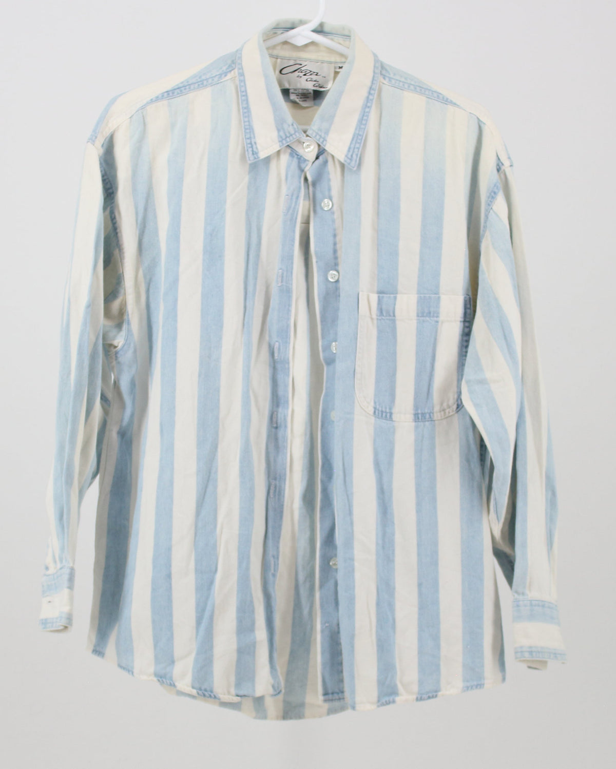 Chazz Blue and White Stripe 100% Cotton Shirt