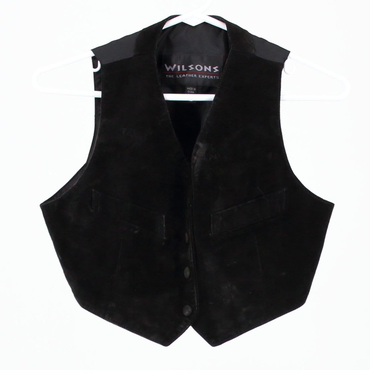 Wilsons Black Velour Cropped Vest