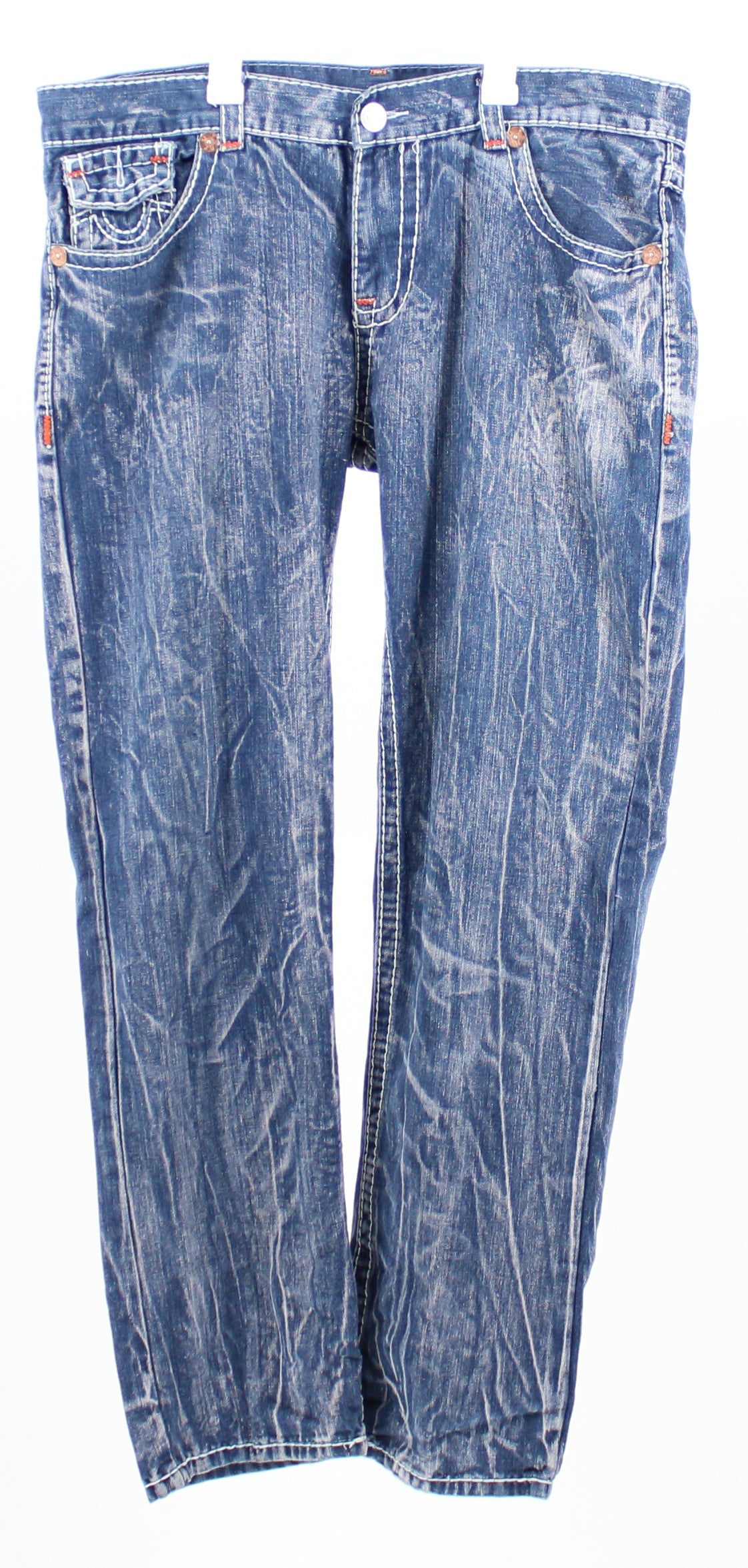 True Religon Dark Washed and White Denim Jeans