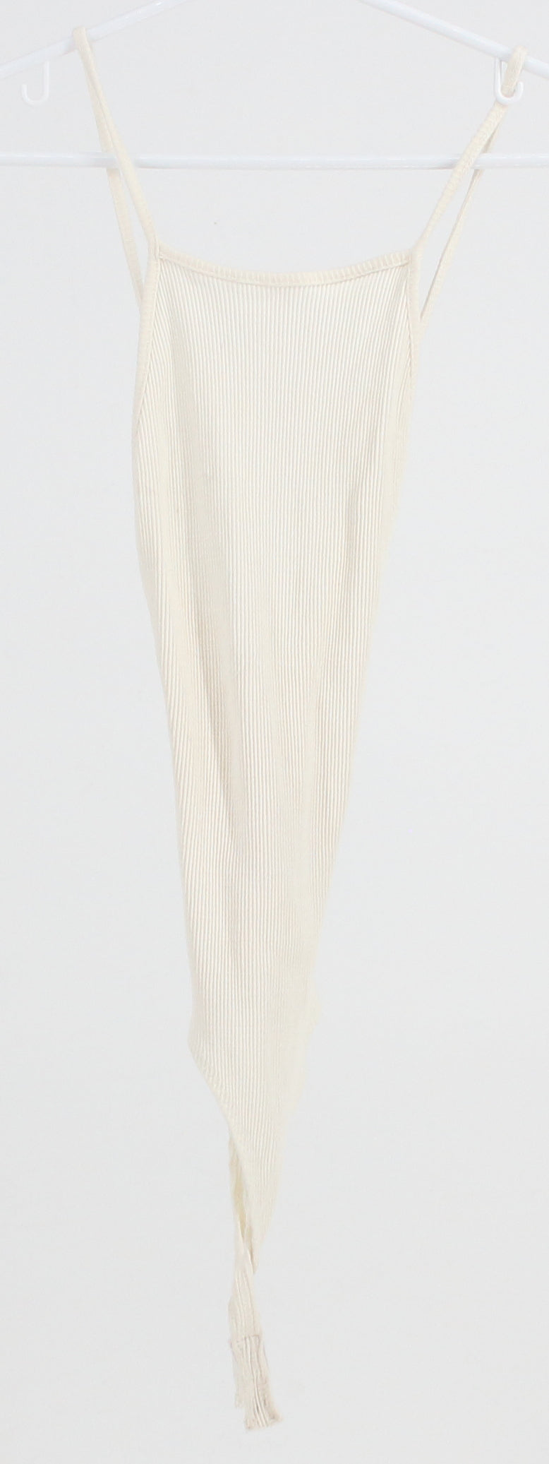 Fashion Nova White Ribbed Lace Back Bodysuit