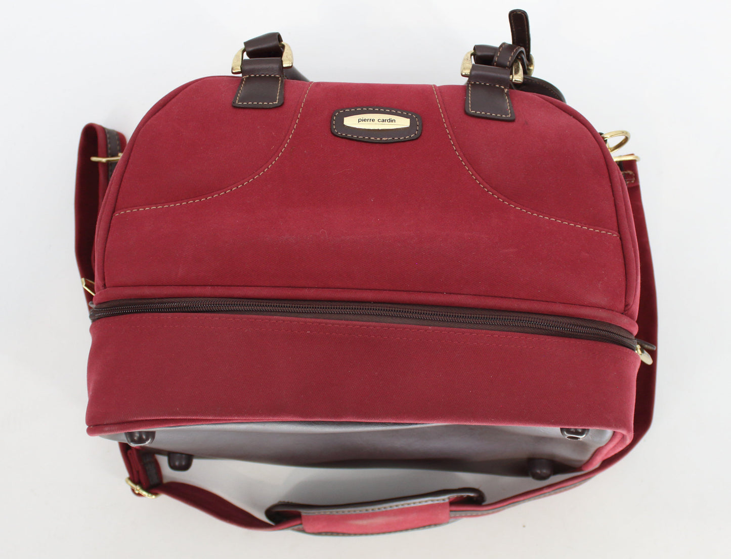 Pierre Cardin Maroon and Black Handbag