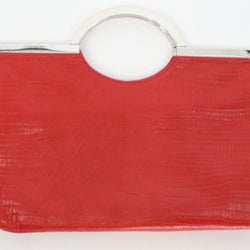 Armani Exchange Red Reptile Print Clutch