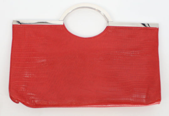 Armani Exchange Red Reptile Print Clutch