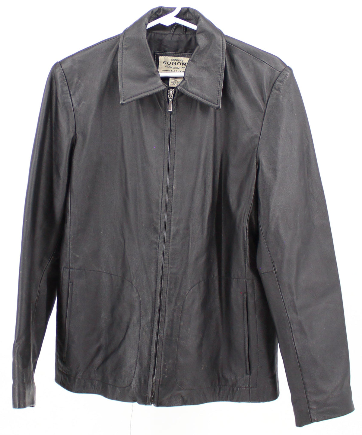 Genuine Sonoma Jean Company Black Basic Leather Jacket