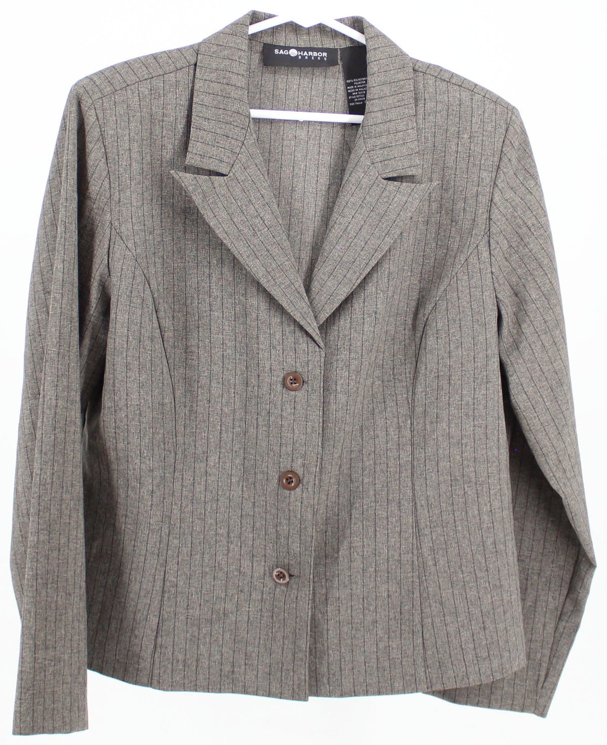 Sag Harbor Striped Grey Blazer