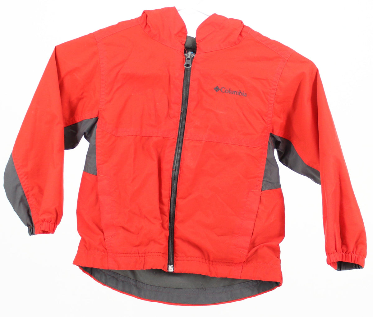 Columbia Red and Grey Fleece Lined Rain Jacket