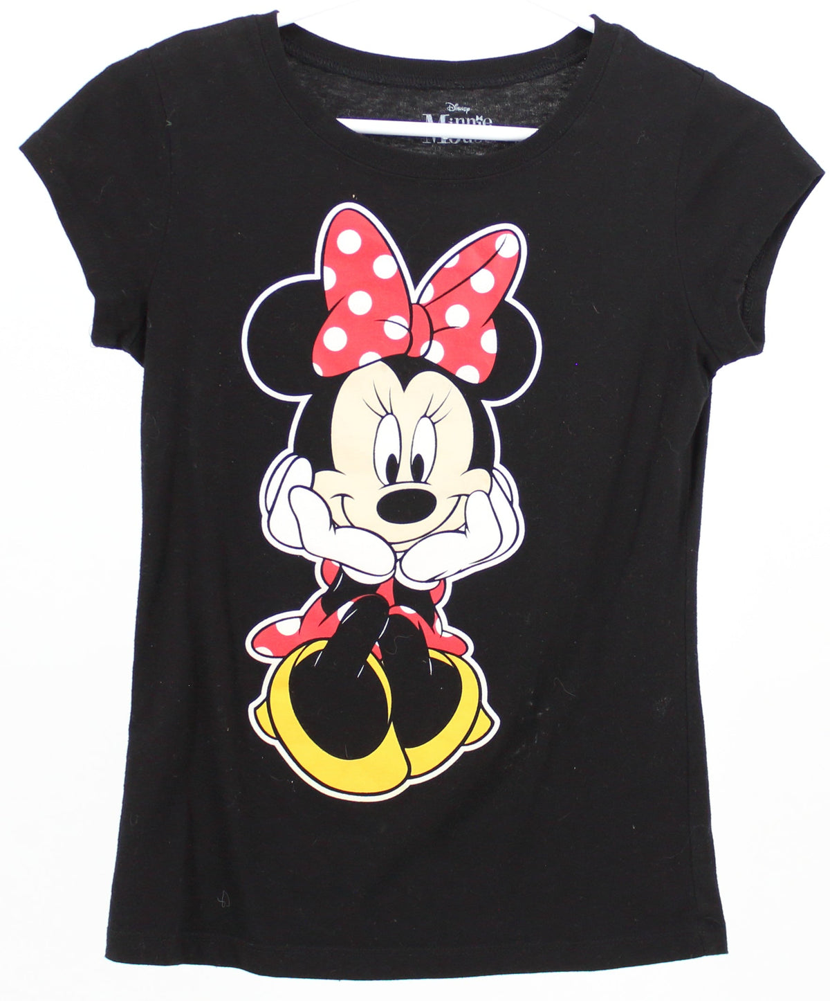 Disney Minnie Mouse Front and Back Silk Print Black T-Shirt