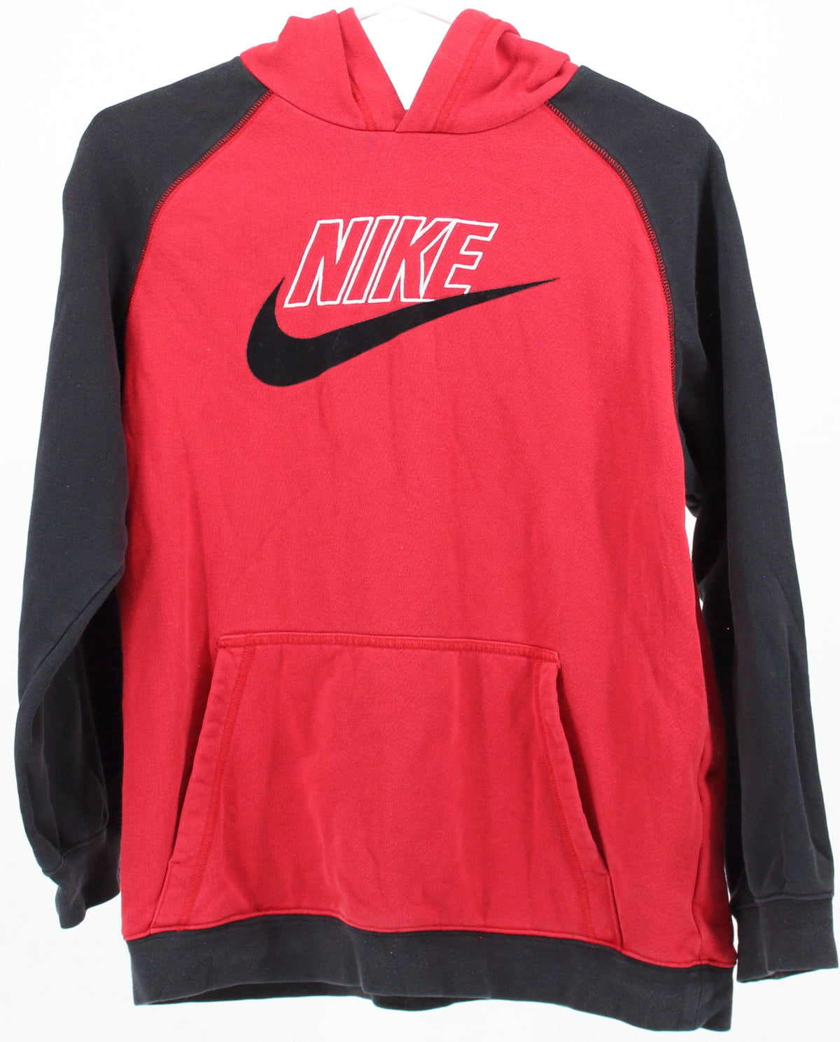 Nike Logo Flocked Silk Red and Black Sweater