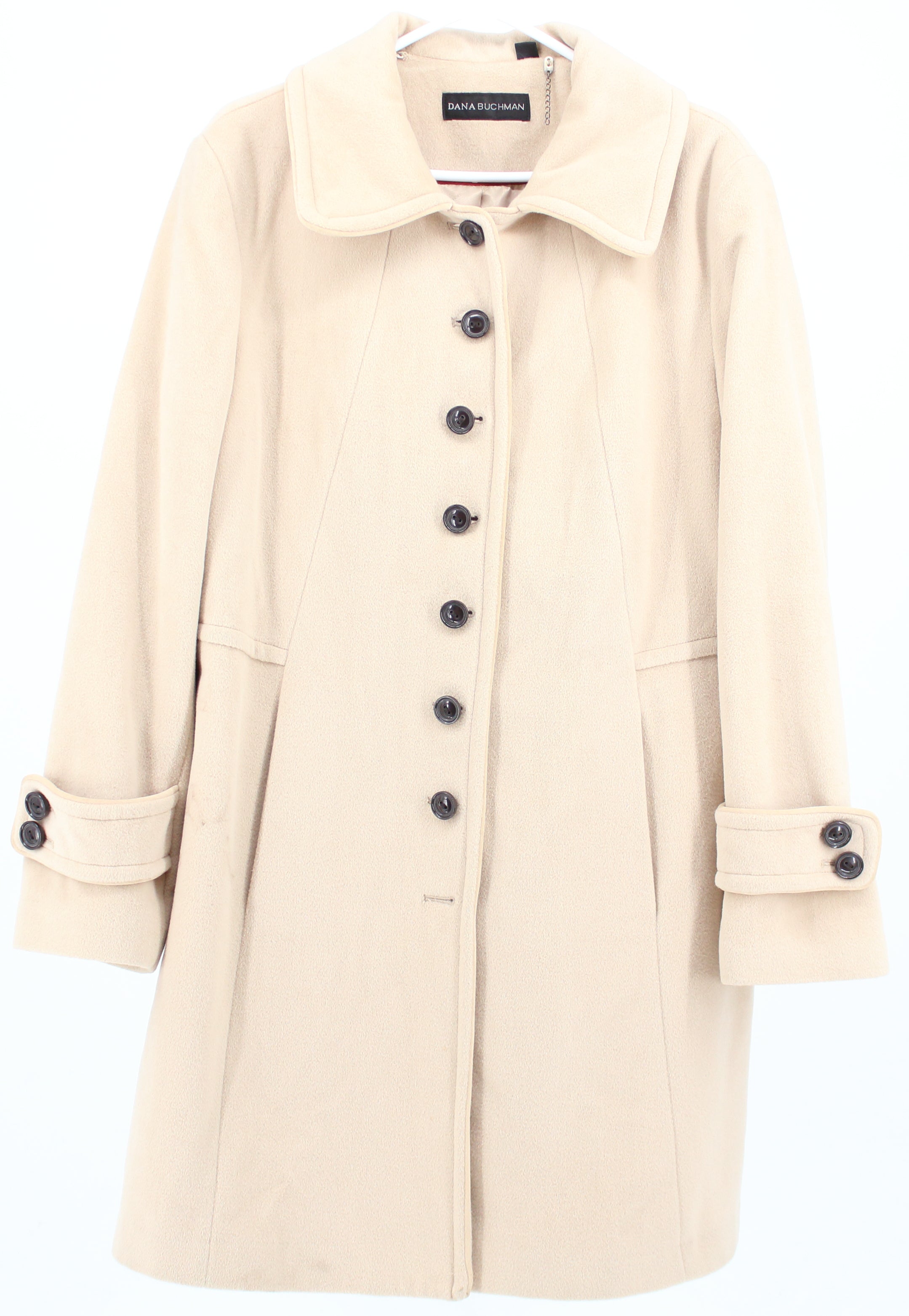 Shop Dana Buchman Mid Beige Wool Coat Thriftezee