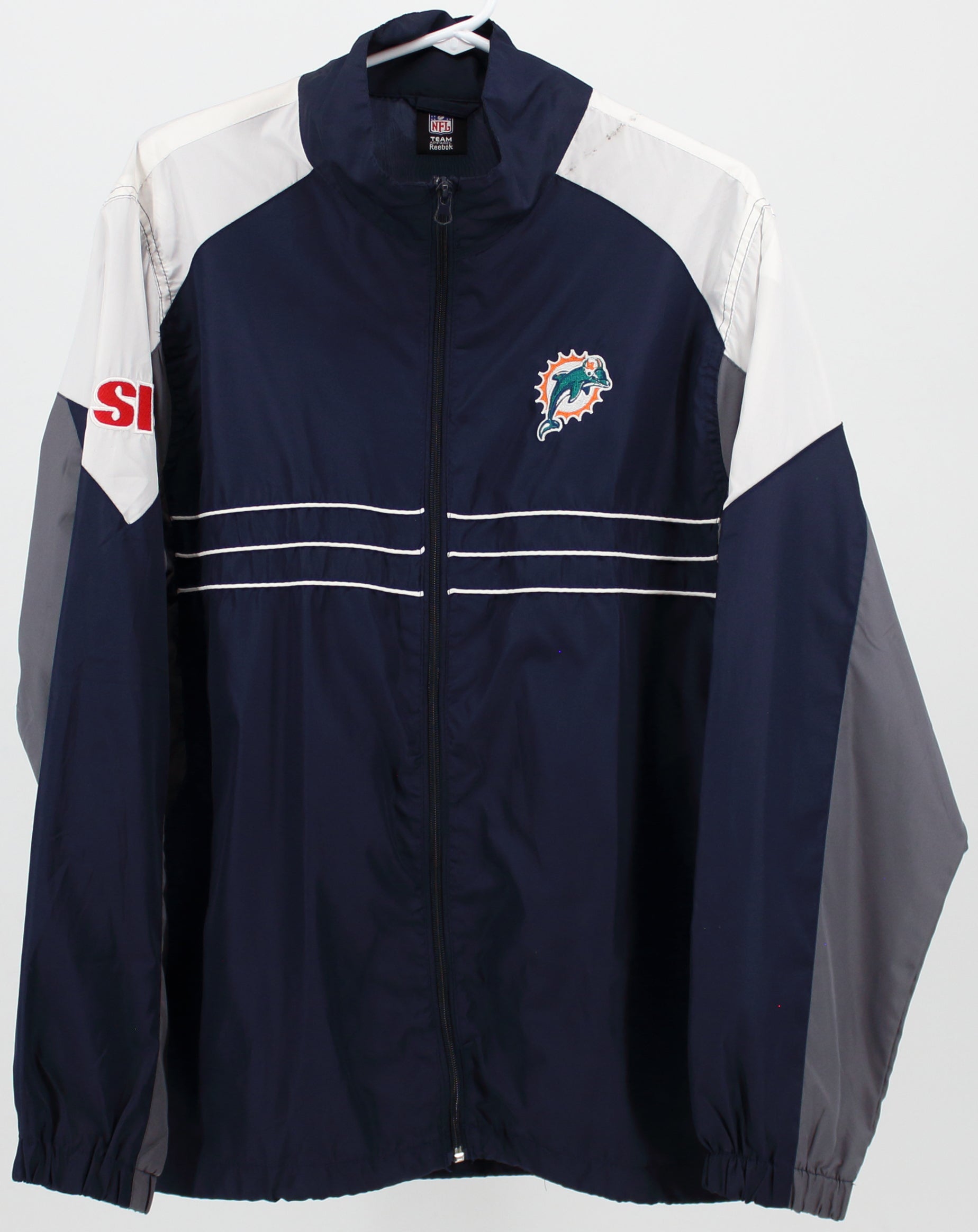 Shop Reebok NFL Team Apparel SI Miami Dolphins Windbreaker Jacket Thriftezee