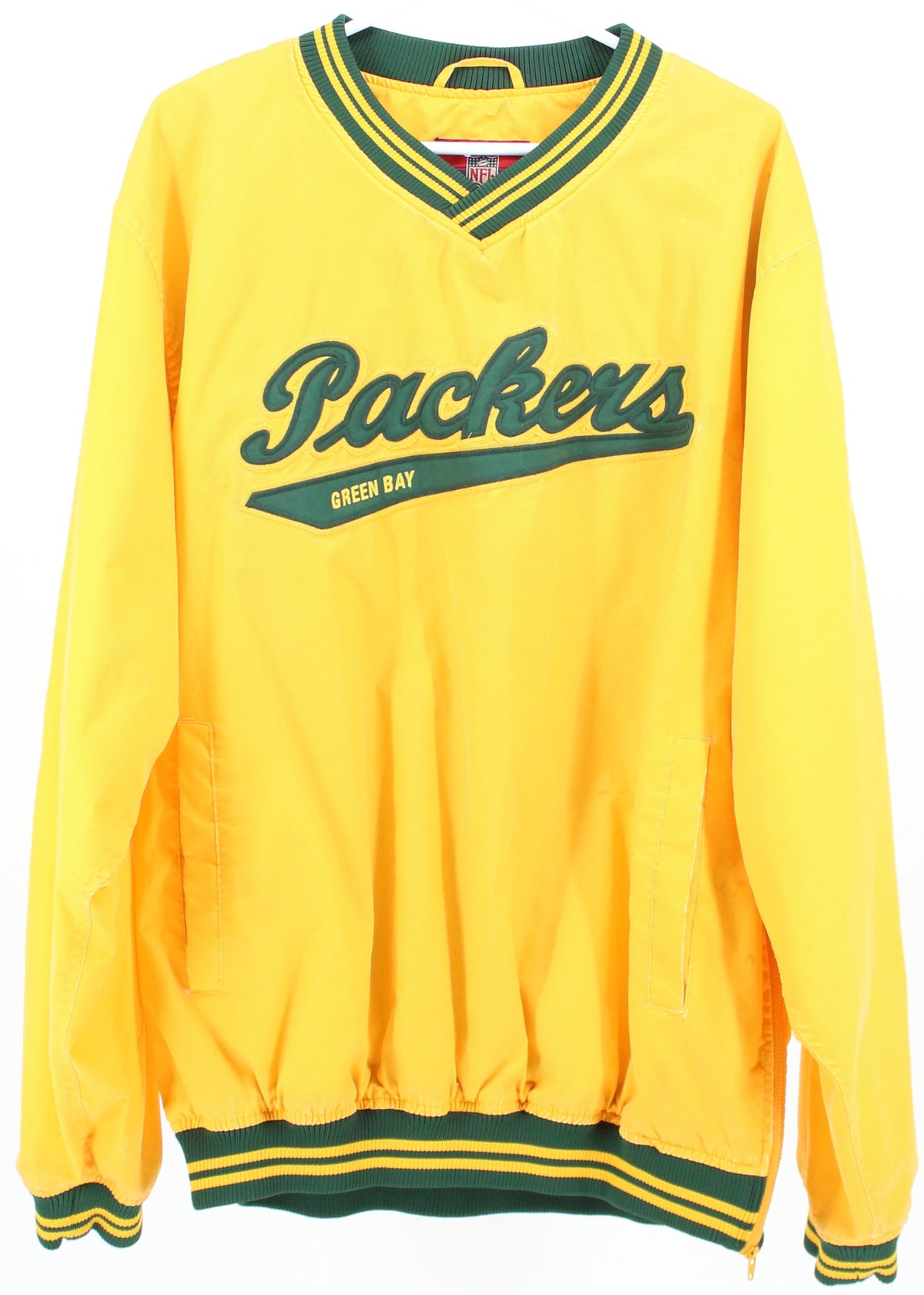 Reebok Gridiron NFL Classic Green Bay Packers V Neck Pullover Windbreaker