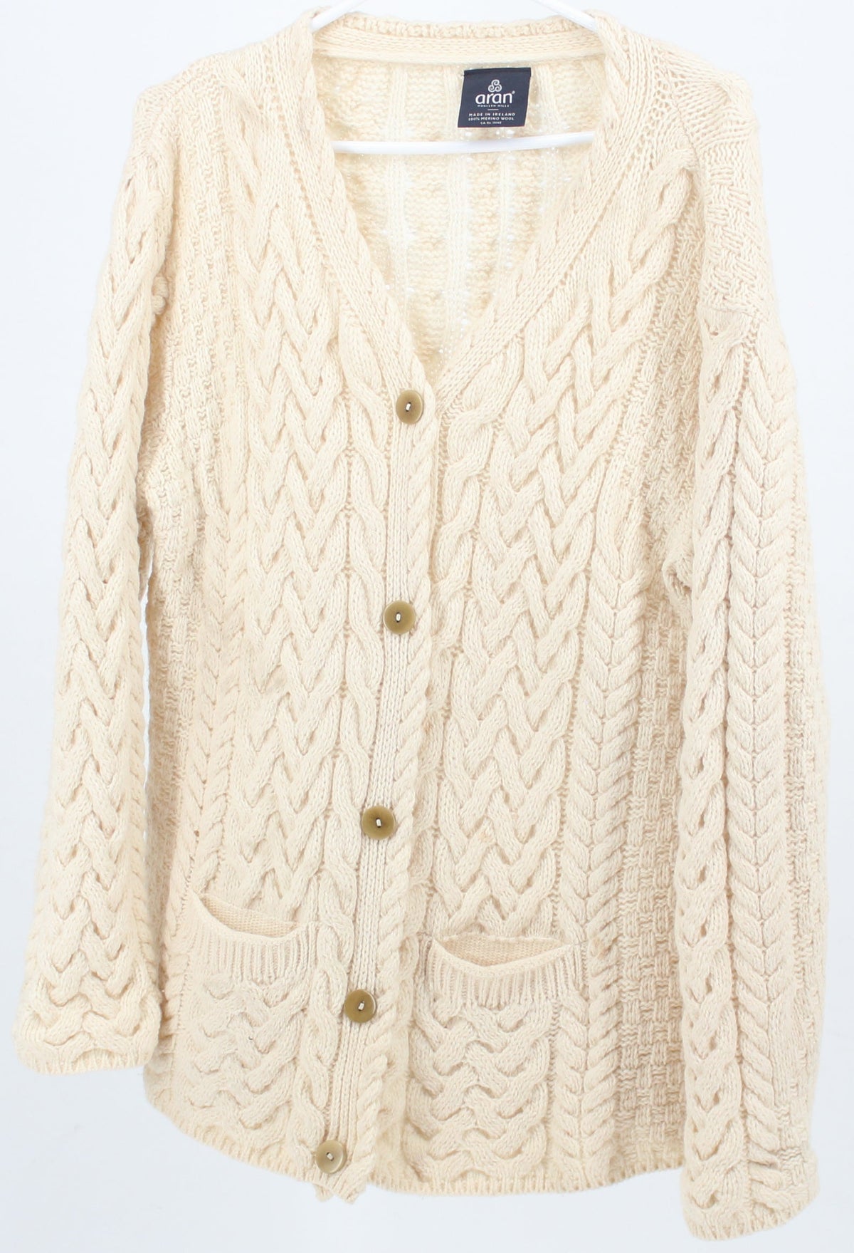 Aran Woolen Mills Off White Cardigan