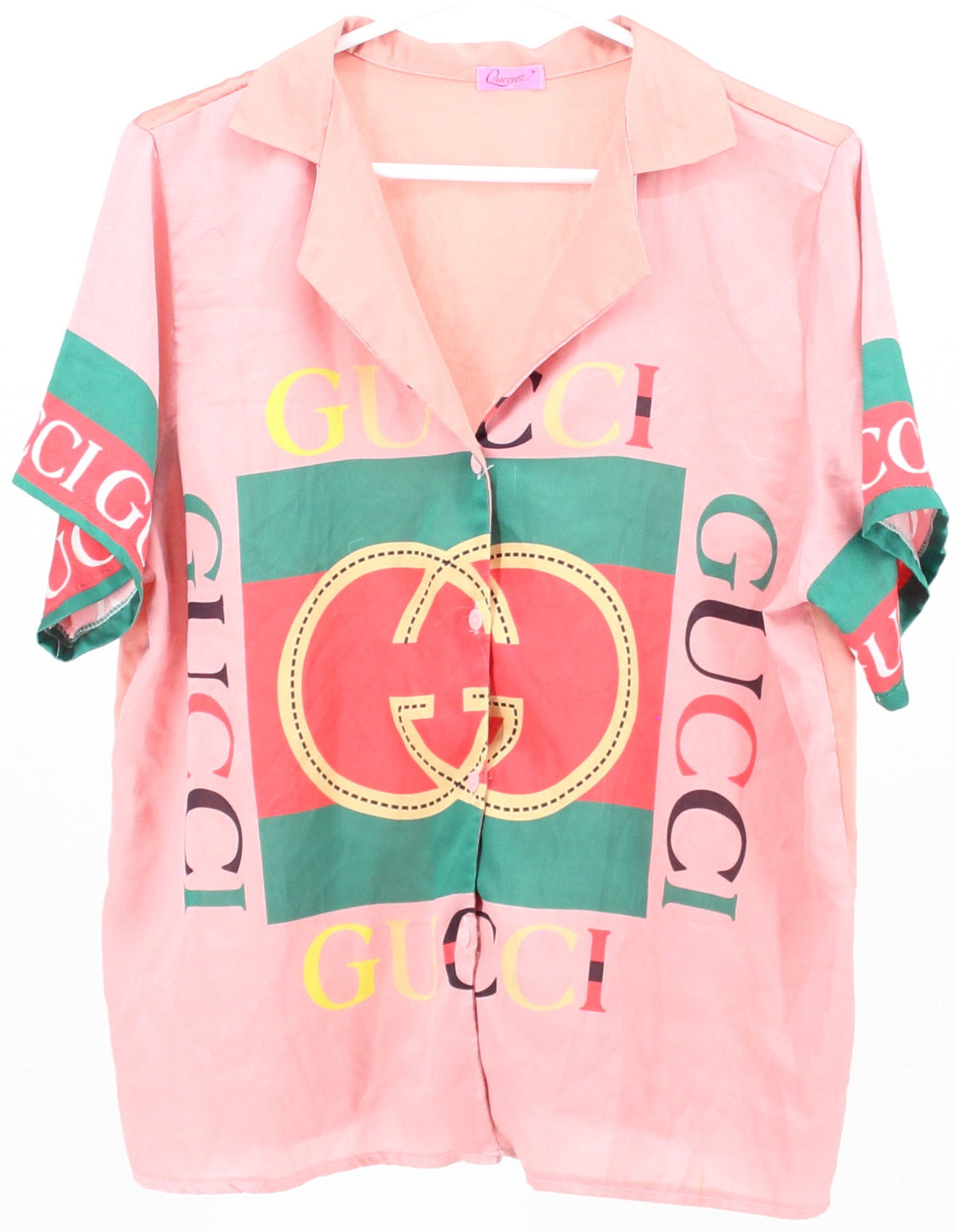 Queens Gucci Print Short Sleeve Shirt