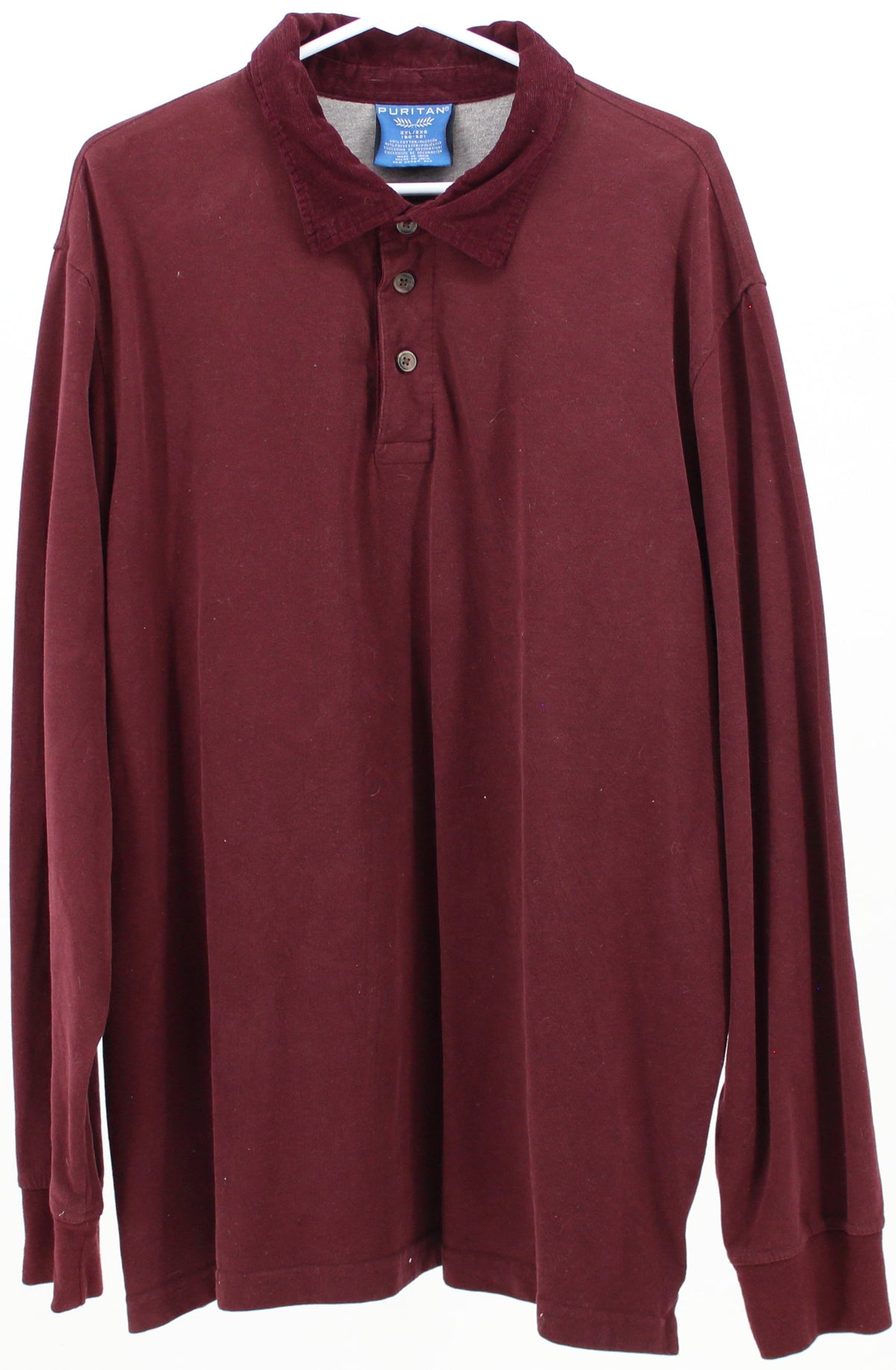 Puritan Burgundy Long Sleeve Polo Shirt