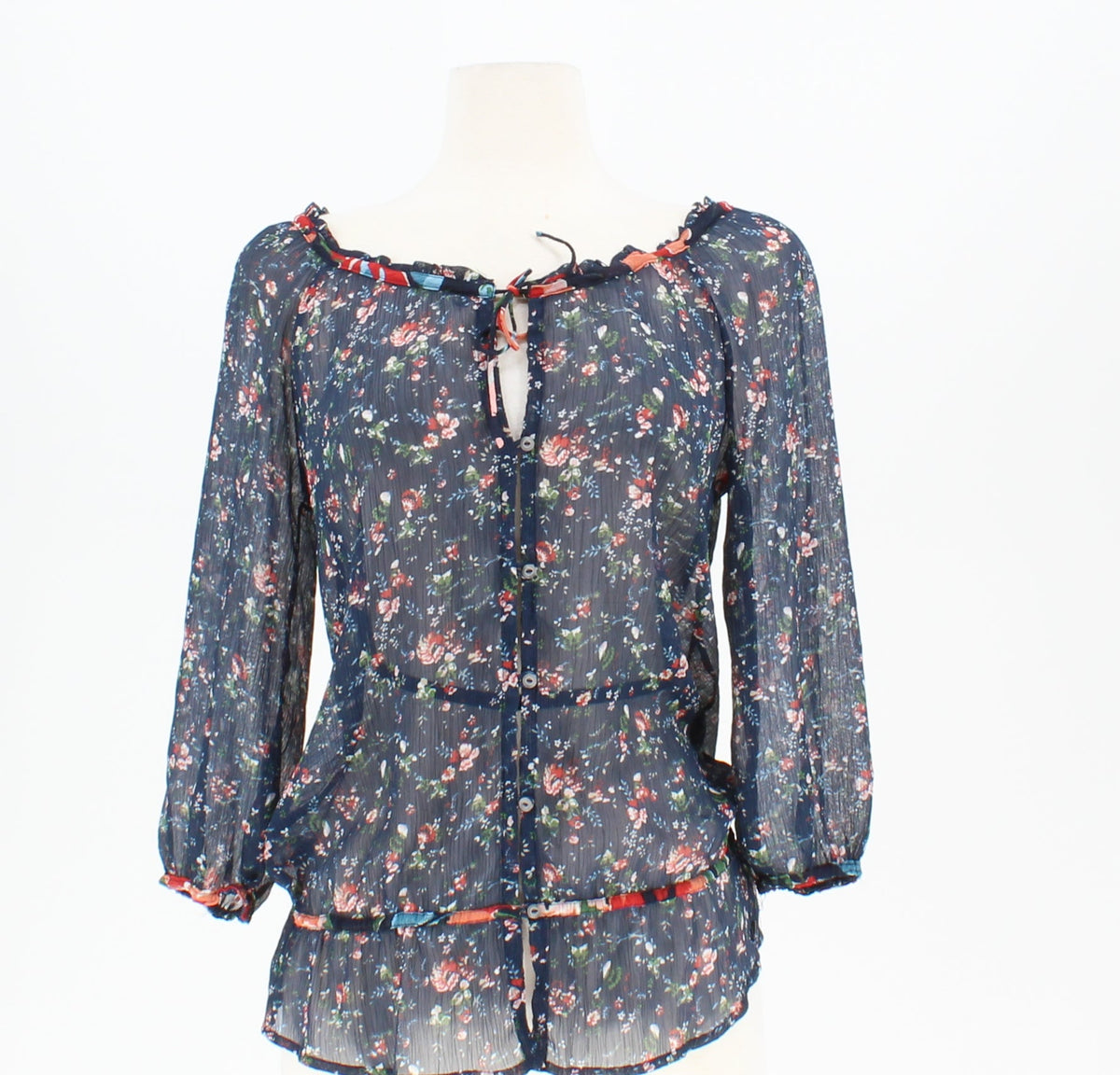 Abecrombie & Fitch Floral Round Neck Blouse