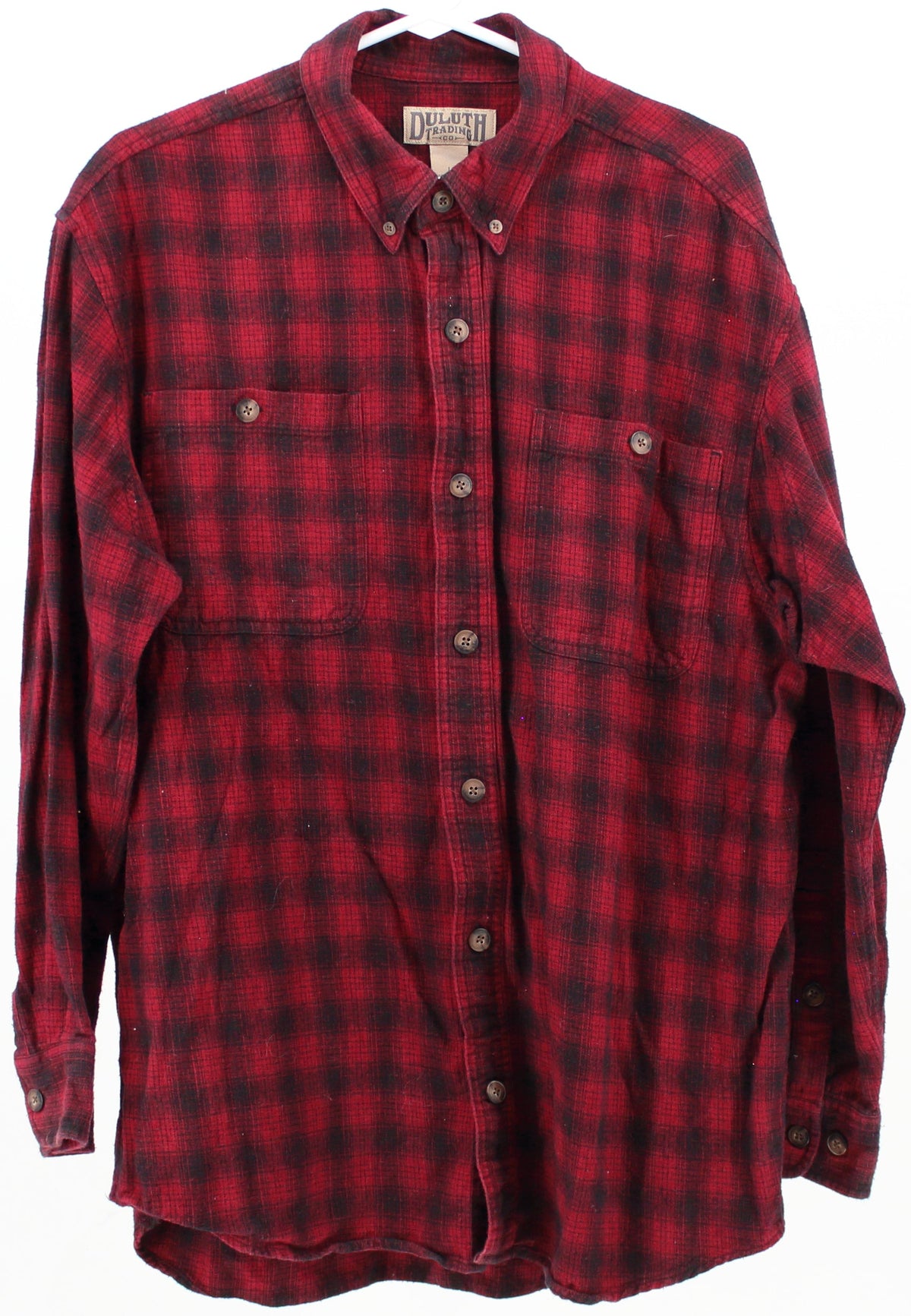 Duluth Trading Co Red and Black Plaid Flannel Shirt