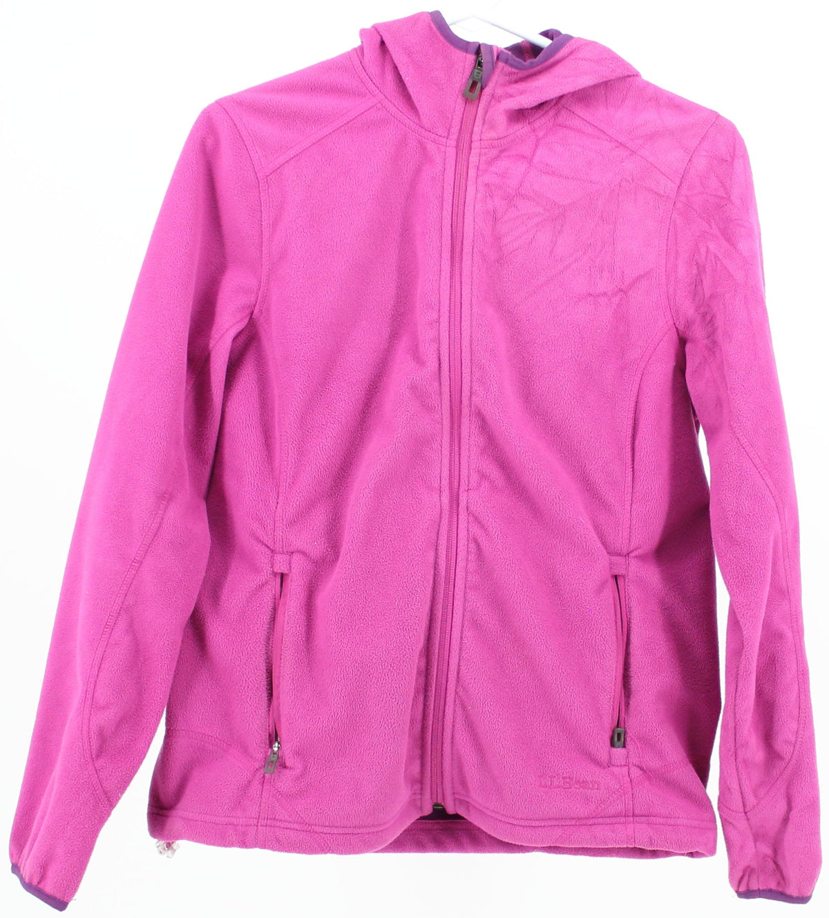 L.L.Bean Pink and Purple Hooded Fleece Jacket