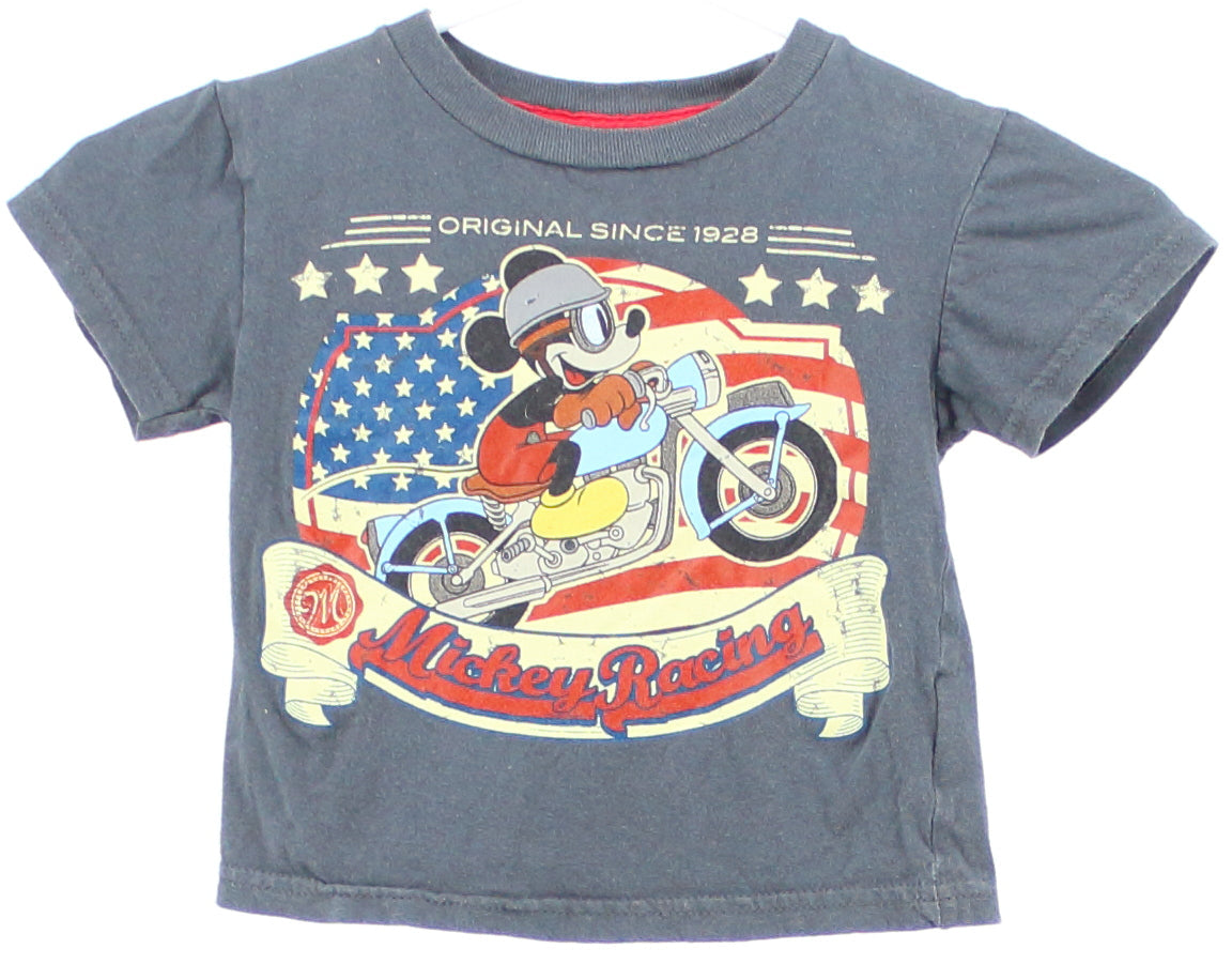 Disney Mickey Racing Grey T-Shirt