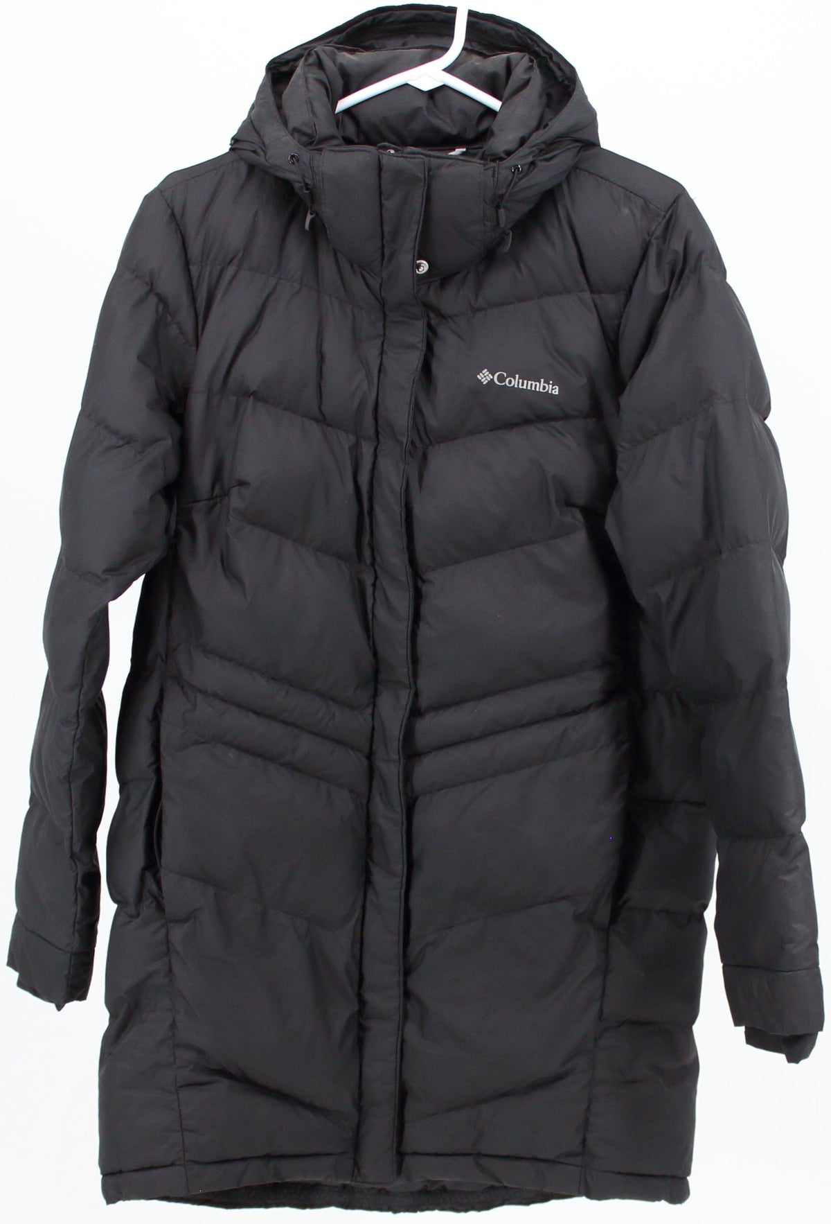 Columbia Black Mid Hooded Down Coat