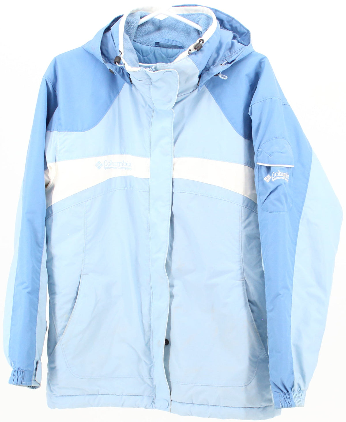 Columbia Light Blue and White Mid Insulated Coat